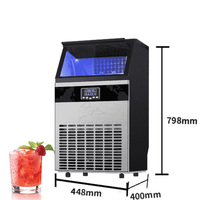 Machine à glaçons carrée à haute capacité pour hôtel et restaurant commercial, machine à fabriquer des glaçons, électrique, en acier inoxydable, 50-60 kg/jour, CE ISO