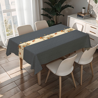 Nappe de table RNPT contemporaine carrée anti-déversement motif floral vigne, protection de table en PVC pour jardin, résistante aux taches