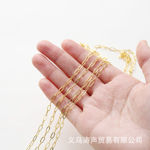 Chaîne en or 18 carats inaltérable, ovale, pour accessoires de bijoux DIY, vente en gros Yiwu - Product Image 2