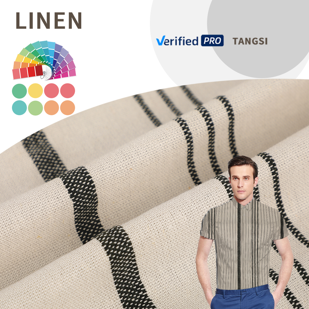 New Year Yarn Dyed Factory Direct Sales Ready Goods Fast Loading Linen Viscose Woven Fabrics for Clothing