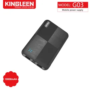 KingleenG03はパワーバンク10000mAhを出荷する準備ができています在庫の超スリムなトリプルポート急速充電携帯電話ポータブルパワーバンク