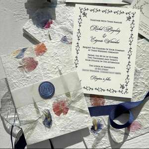High-End Embossed Art Paper Greeting <b>Card</b> Wedding Invitation Suite with Letterpress Printing Customizable for B2B Clients - Product Image 5