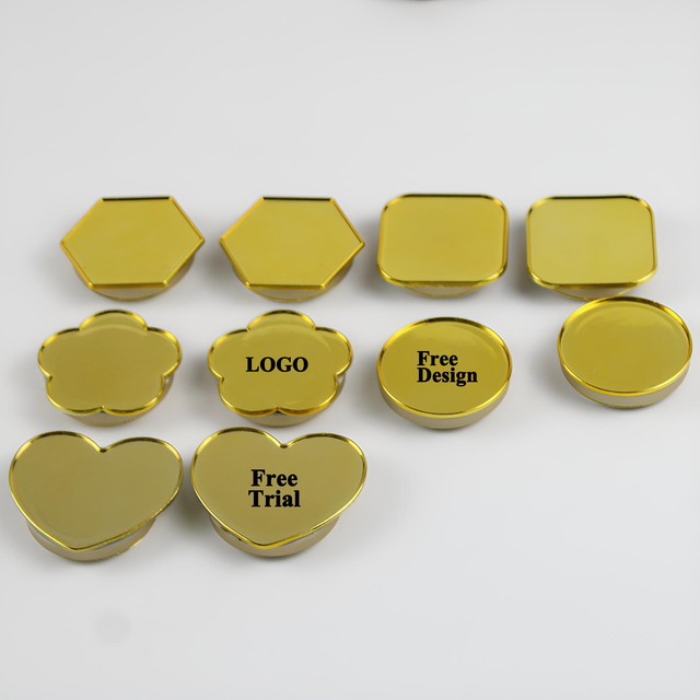 Custom Sublimation Blank Logo Luxury Gold Electroplated Irregular Shaped Foldable Desktop Mobile Phone Popping Phone Socket Grip