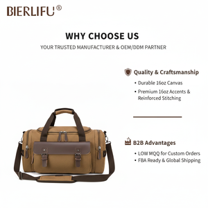 फैशन आउटडोर कैंपिंग अतिरिक्त बड़े पुरुष परिधान यात्रा बैग ले जाते हैं जो रात भर में pu चमड़े के कैनवास यात्रा डफल बैग ले जाते हैं - Product Image 6