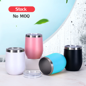 Push-sello tapa vino vaso NO MOQ listo para enviar 100% libre de bpa 16 oz taza de sublimación - Product Image 1
