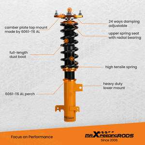 Kit de suspension à amortisseurs entièrement réglable pour Honda <span class=keywords><strong>Odyssey</strong></span> 1999-2004 Ressort hélicoïdal réglable dur - Product Image 4