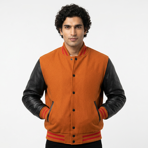 Chaqueta Universitaria de Béisbol Varsity de Alta Calidad con Cuello Alto para Hombre y Mujer, Diseño Personalizado de Última Moda - Product Image 1