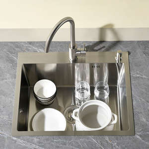 Éviers de cuisine haut de gamme en acier inoxydable 304, évier de cuisine simple fait main de luxe, évier de cuisine moderne - Product Image 1