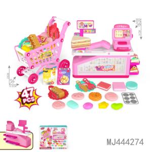 Juego de Supermercado Educativo para Niños con Carrito de Compras y <span class=keywords><strong>Caja</strong></span> <span class=keywords><strong>Registradora</strong></span>, 41-47 Piezas, Juego de Simulación de Tienda de Abarrotes - Product Image 1