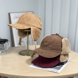 Gorro de aviador para mujer, estilo otoño/invierno, inspirado en Lei Feng, nuevo estilo, forrado de lana, gorra de béisbol con protección para las orejas, diseño cálido de gamuza - Product Image 1