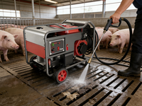 Nettoyeur à vapeur à eau chaude diesel VETEX Min 200Bar Ar Pump 10 HP, nettoyeur haute pression à jet d'eau chaude pour les installations agricoles
