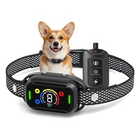 Furrivo 2-in-1 Hunde-Bellhalsband mit Fernbedienung, Piepton, Vibration, Schock, Wiederaufladbar, Farbdisplay, Anti-Bell-Training, Manuell, OEM