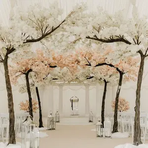 Event Decor Direct Tall Faux Sakura Flower Handmade Fake Tree Artificial Cherry Blossom Arch Trees for Party Wedding Decoration