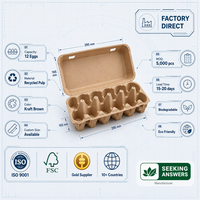 Vente directe d'usine, cartons à œufs biodégradables en pulpe de qualité alimentaire, écologiques, 10 et 12 pièces