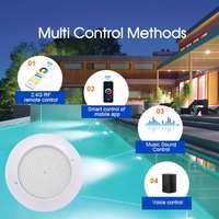 Lampe de piscine Tadpole Tuya Wifi IP68 12V avec télécommande, plate, fine, remplie de résine, LED RGBW sous-marine pour piscine
