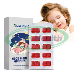 Gomitas de Melatonina Veganas con Certificación Halal/Kosher de Marca Privada Ausreson, Suplemento para Dormir para Niños, 60 Gomitas/Botella, Buenas Noches - Product Image 1