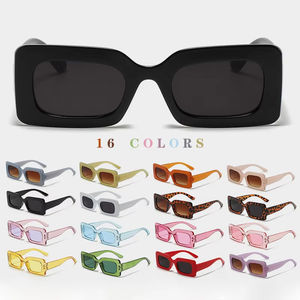 Özel ucuz 2024 küçük kare Vintage güneş gözlüğü Logo Unisex kadın erkek Shades şeker renkler dikdörtgen Retro güneş gözlüğü - Product Image 1