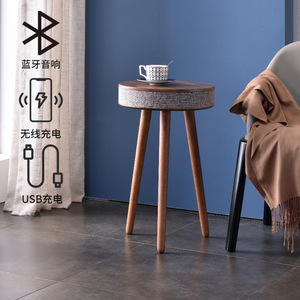 Solid Wood Bluetooth Speaker Smart Voice Music Multifunctional Wireless Charging <strong>Side</strong> <strong>Table</strong> <strong>Storage</strong> for Living Room Coffee <strong>Table</strong> - Product Image 3