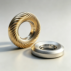 Mecanizado CNC Personalizado OEM para Anillos Circulares de Acero Inoxidable, Latón y Aluminio con Superficie de Rejilla Giratoria Grabada con Láser - Product Image 3