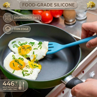 Vente en gros 446 ° Spatule à alvéoles mini en silicone antiadhésif de qualité alimentaire, monobloc, pour retourner les œufs – Ustensiles de cuisine