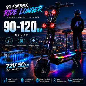 Trottinette <span class=keywords><strong>électrique</strong></span> tout-terrain <span class=keywords><strong>10000W</strong></span> à double moteur 72V 50Ah, 95km/h, 120km d'autonomie, NFC, 13 pouces, pliable, numérique, pour <span class=keywords><strong>adulte</strong></span>, livraison gratuite depuis l'entrepôt américain - Product Image 1