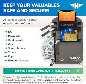 Free Sample BSCI factory custom RFID Slim Passport Holder <b>Travel</b> <b>money</b> <b>belt</b> - Product Image 3