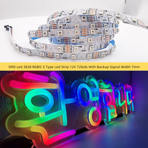 12V địa chỉ zigzag dải ánh sáng 3535 WS2812 ws2815 <span class=keywords><strong>LED</strong></span> streifen 6 mét nhiều màu linh hoạt Neon dấu hiệu S Loại <span class=keywords><strong>LED</strong></span> <span class=keywords><strong>Strip</strong></span> ánh sáng - Product Image 3
