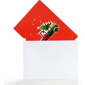 Christmas Pop-Up 3D Rectangle Holiday Greeting Card 6x8in 4-Color Digital Printed with <b>Gloss</b> Lamination for Family and Friends - Product Image 4