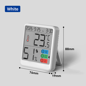 Termômetro Digital de Interior com Higrômetro e Relógio Calendário para Monitoramento de Temperatura e Umidade na Sala de Estar - Product Image 6