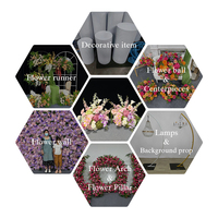 Bola Bunga Buatan Tangan dari Sutra dengan Mawar Merah Muda dan Ungu & Hydrangea untuk Pesta Pernikahan dan Acara Kembali ke Sekolah.