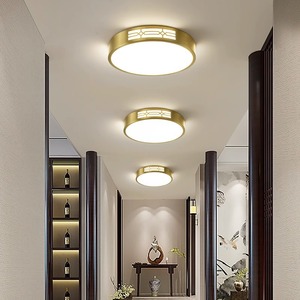 Lámpara de Techo LED Ultrafina Minimalista Moderna, Estilo Chino Nuevo, Accesorio de Cobre para Dormitorio, Comedor, Balcón, Pasillo - Product Image 1