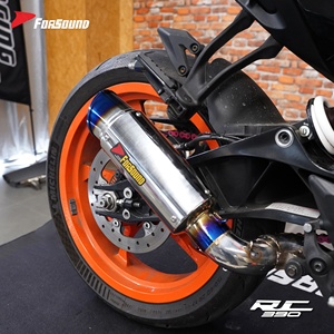 Forsound Factory Prix de gros <span class=keywords><strong>KTM</strong></span> <span class=keywords><strong>Duke</strong></span> 390 RC390 2024-2026 Silencieux de course style flèche en acier inoxydable bleu brûlé - Product Image 4