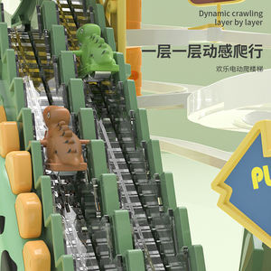 Bộ đồ chơi khủng long trượt cầu trượt Bechotoy, trò chơi đường đua khủng long, bộ đồ chơi đường trượt phiêu lưu khủng long với cầu thang leo - Product Image 3