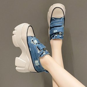 Nuevas Zapatillas Deportivas de Lona con Plataforma para Mujer, Otoño/Primavera/Verano, Moda Casual, para Caminar al Aire Libre, que Aumentan la Estatura - Product Image 2