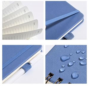 Cuaderno de tapa dura de cuero PU con costuras, 100 hojas, con logotipo personalizado, UV, para la escuela, negocios, trabajo, ideal como regalo promocional. - Product Image 4