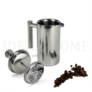 Cafetière à thé noire à double filtre 34oz (1 litre) en acier inoxydable Prensa Francesa Cafetière à presse française - Product Image 1