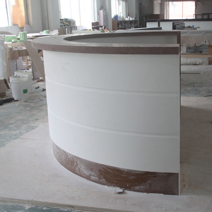 定制人造石固体表面半圆形设计办公接待台 - Product Image 2