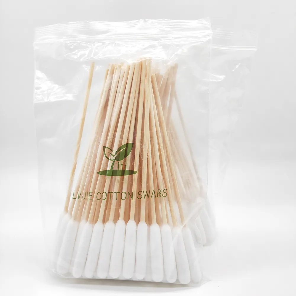 Disposable Ear Cleaning Bamboo Bud Big Head Swabs Organic q tips pet organic cotton swabs