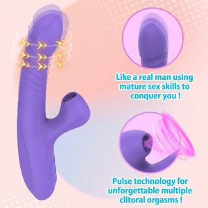 Silicone Femelle Sex Toy <span class=keywords><strong>Lesbienne</strong></span> Poussée Télescopique Sucer Spinning Gode Clitoris G Dot Lapin Vibrateur IPX7 Étanche Chauffage - Product Image 5