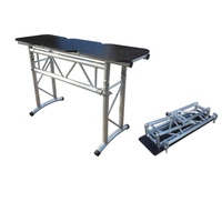 Table de DJ Techteam en contreplaqué, console pliable avec plateau en contreplaqué, style pliable, fabriquée en Guangdong pour les événements en extérieur et en intérieur