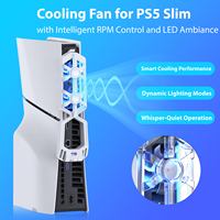 Honcam Slim Host Rücklicht Blaulicht Neuer Lüfter für Playstation 5 Slim Gaming Zubehör Kühlsystem