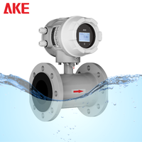 Débitmètre électromagnétique AKE EMF22 pour liquides, électrode en acier inoxydable 316L doublée de néoprène, 4-20 mA, RS485 Modbus, DC24V, IP65, OEM