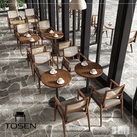 Combinaison table et chaises en bois massif pour café, restaurant occidental, bar, usage commercial