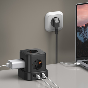 Xách tay EU PD PPS điện Cube ổ cắm tháp 5 cửa hàng 4 USB sạc cổng + 2 AC du lịch trong nhà Dải với 1.5m dây - Product Image 3