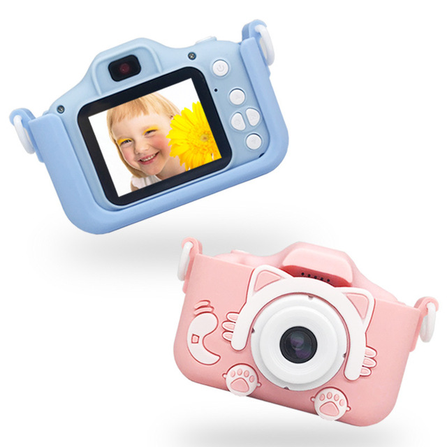 Children's Mini Digital Video Camera Small SLR Sports Camera Cartoon Toy High-Definition Dual Camera Photography