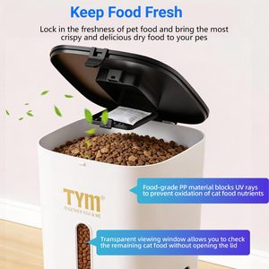 Distributeur automatique de nourriture pour animaux de compagnie (chiens et chats) 7L, 29 portions, double bol en acier inoxydable, contrôle des portions par application Wi-Fi, accessoires et fournitures - Product Image 4