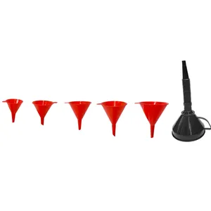 Factory Plastic Funnel with Flexible Spout Extension and Mesh Screen Filter 6 PCS Set Oil Funnels