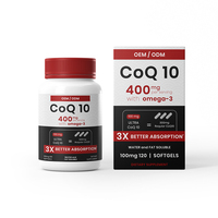 Complément alimentaire Greenpie OEM 400MG Omega-3 CoQ10, 120 gélules, santé cardiaque, production d'énergie, CoQ10, coenzyme Q10, gélules molles