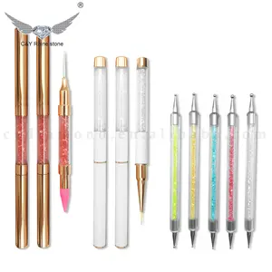 C & Y Picker Pick Crystal strass cera testa penna Nail Art Liner Brush strumento per punteggiatura per unghie