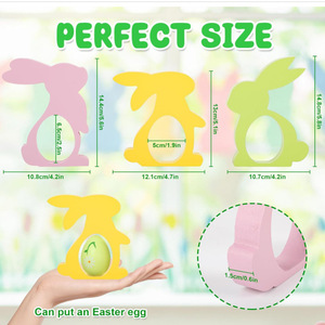 Décoration de jardin de Pâques : Arrangement floral Lapin, Ornement de dessin animé pour maternelle, Décoration extérieure pour cour, Personnalisable - Product Image 2
